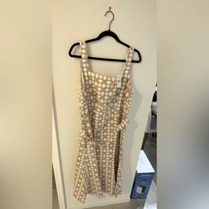 Ann Taylor Rattan Print Belted Flare Dress - Size 16